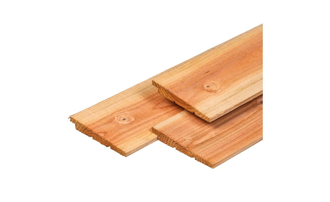 Potdekselplank Lariks Douglas Zweeds Rabat 2x14.5x400cm