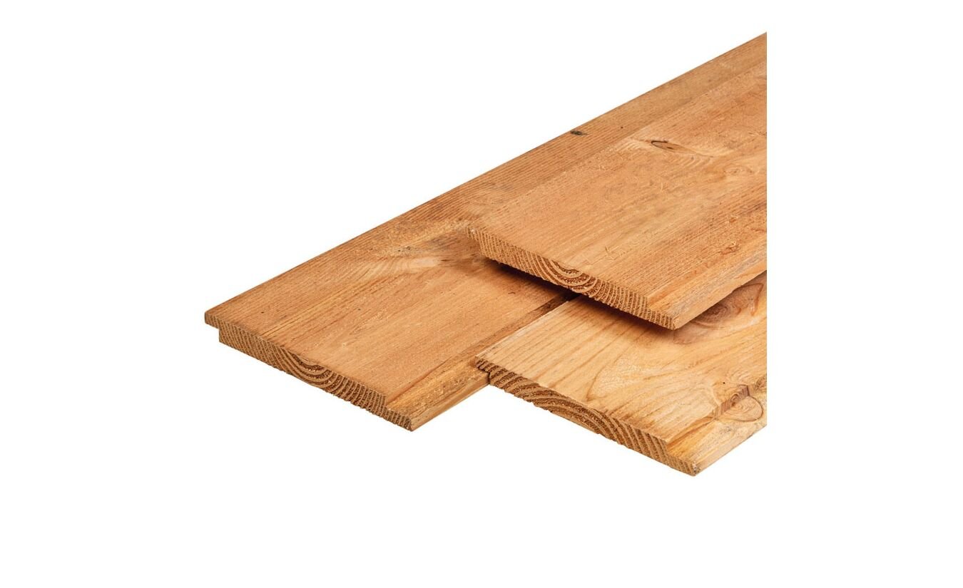 Lariks Douglas dubbel lip profiel planken 1.8x19x400cm
