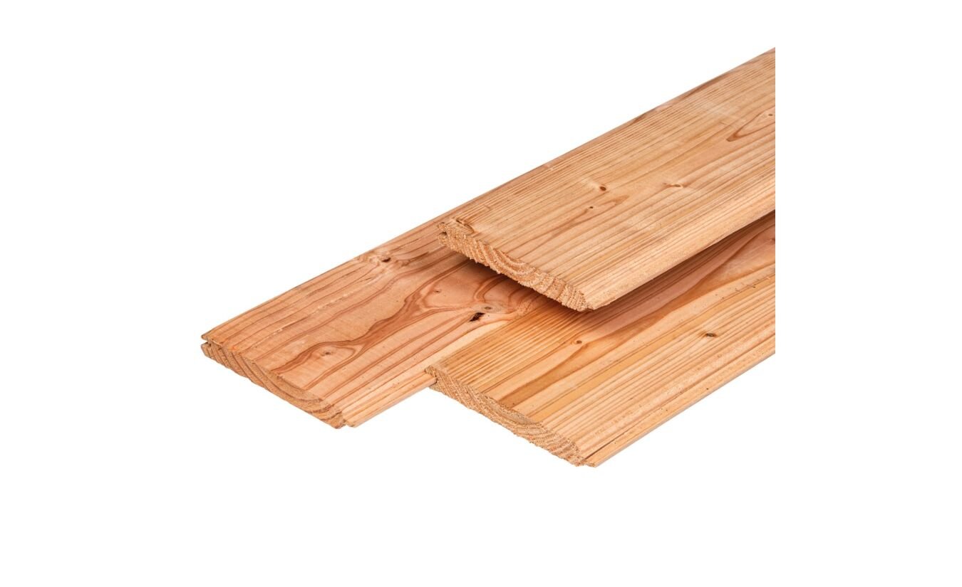 Veer en groef rabat Velling plank Lariks Douglas 1.8x14.5x400cm 