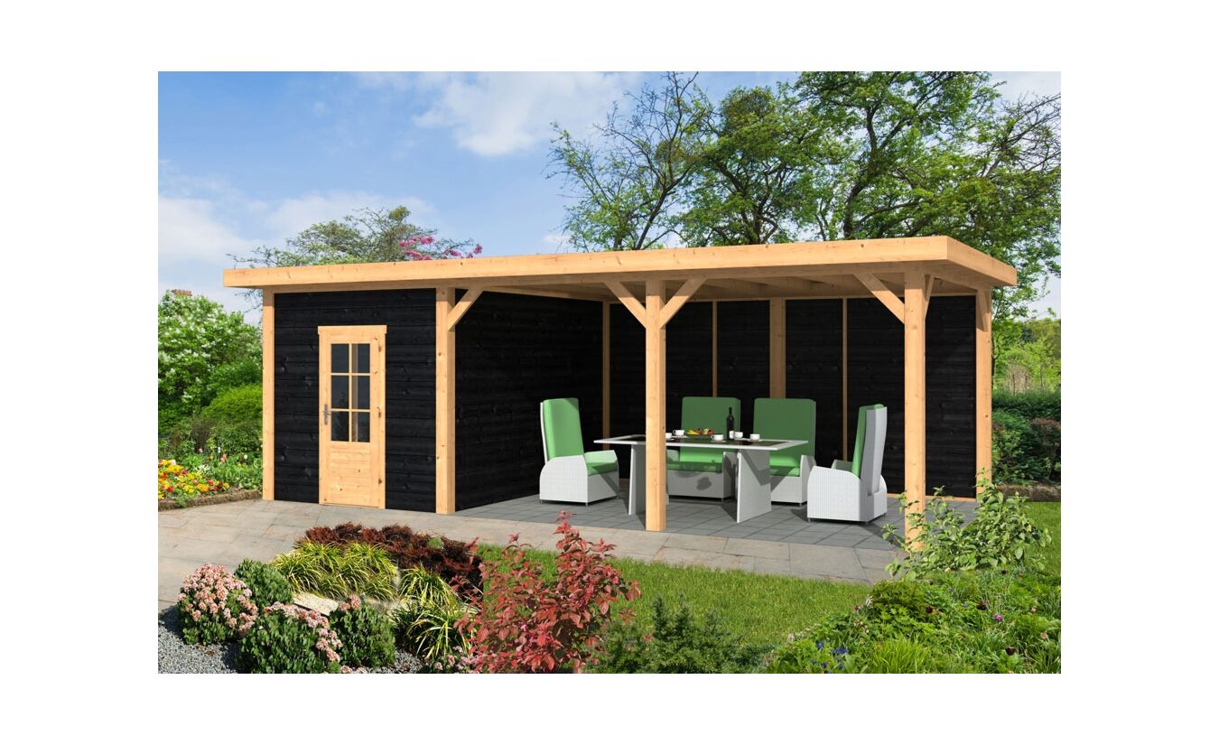 gesloten Vervoer laten we het doen Lariks Douglas overkapping Twello met zwarte wanden DHZ bouw 743x370cm gesloten Vervoer laten we het doen Lariks Douglas overkapping Twello met zwarte wanden DHZ bouw 743x370cm