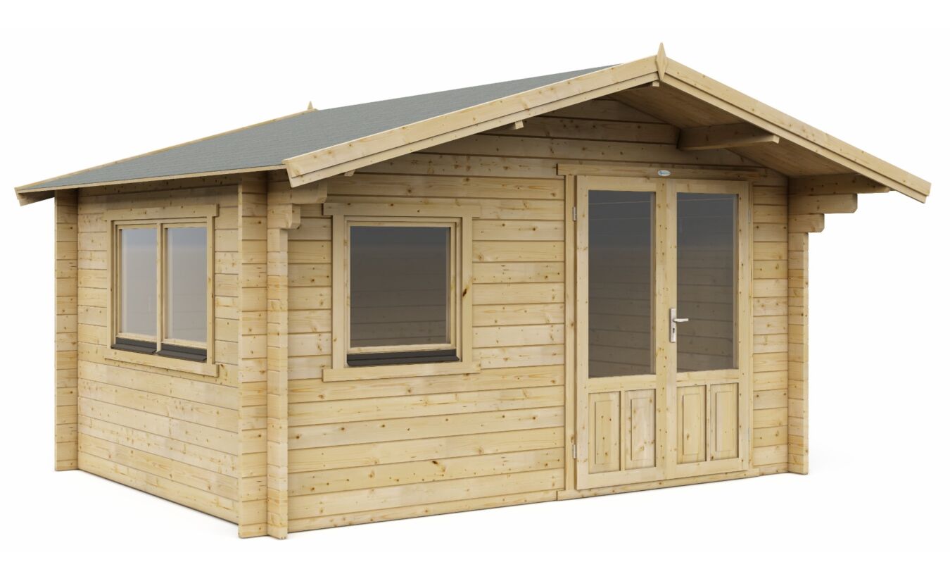 Blokhut 4x3 Interflex 440x340cm + luifel 90cm