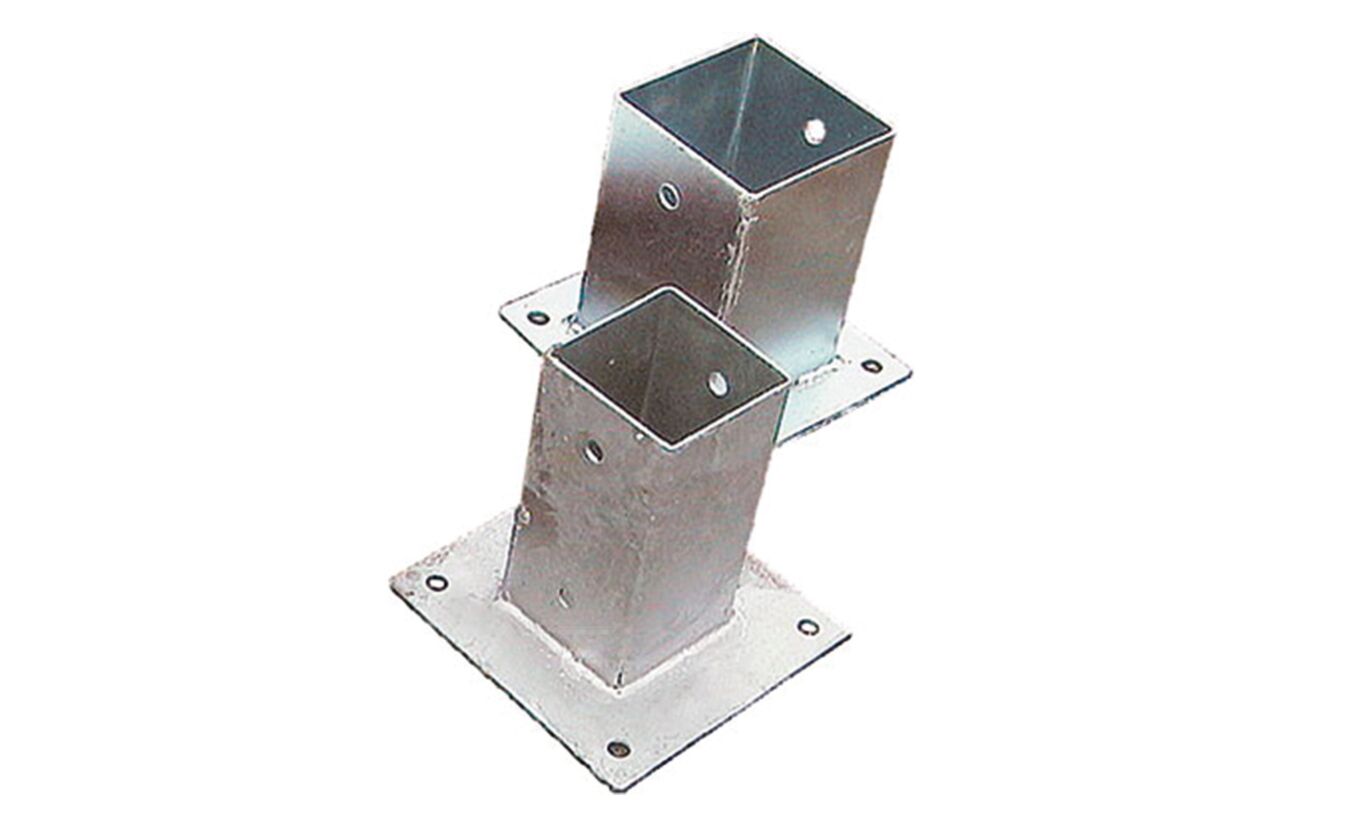 Paalhouder gegalvaniseerd op plaat 15.1 x 15.1 x 15 cm