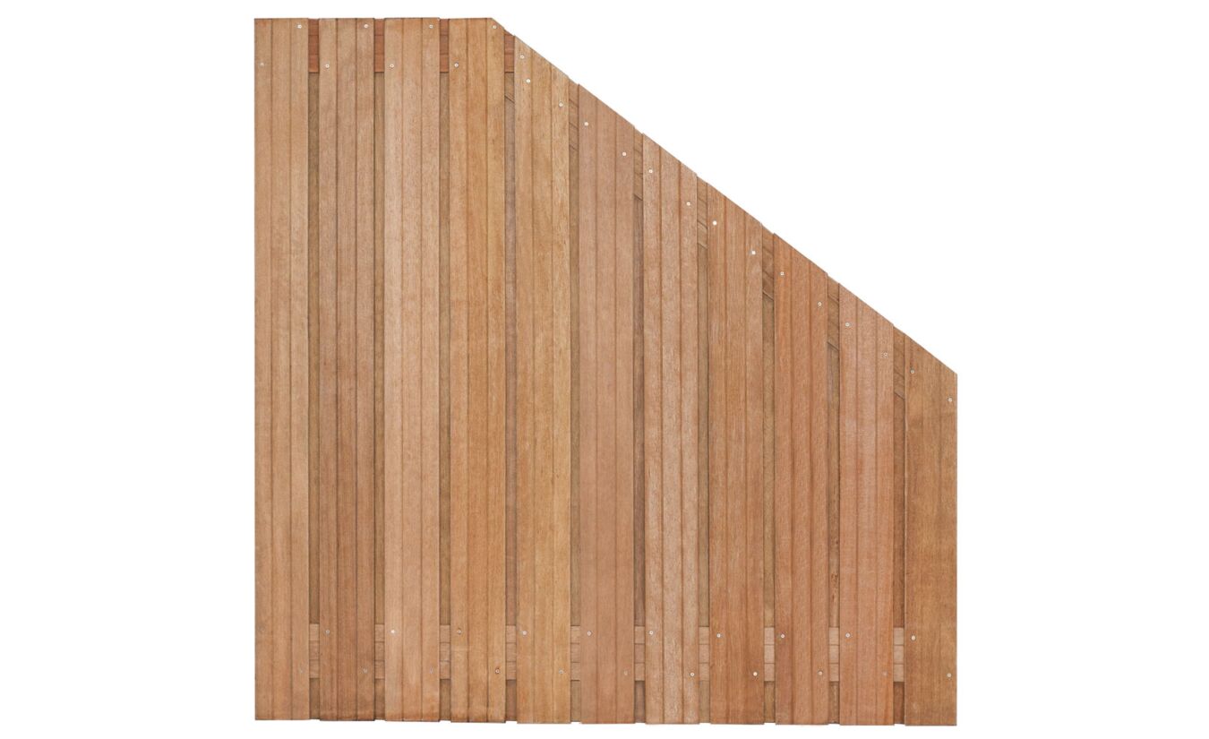 Tuinscherm hardhout Hoorn recht verloop 180x180cm