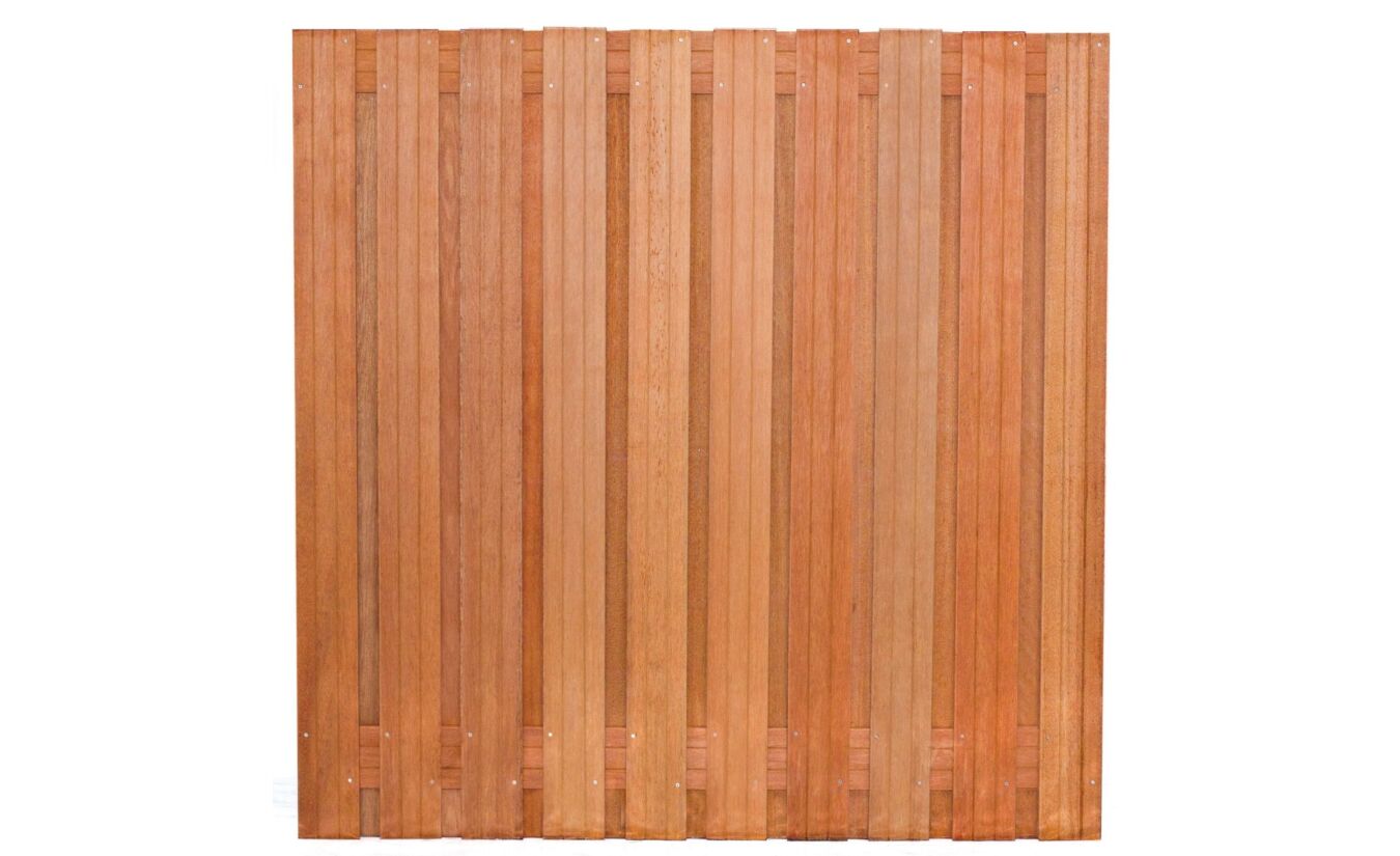 Tuinscherm hardhout Dronten recht 21 planks 180x180cm