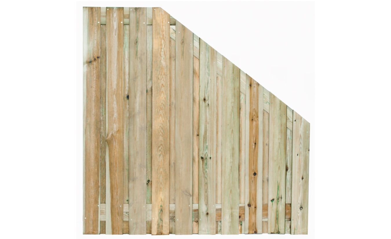 Tuinscherm Enschede verloop geïmpregneerd 21-planks 180x180cm