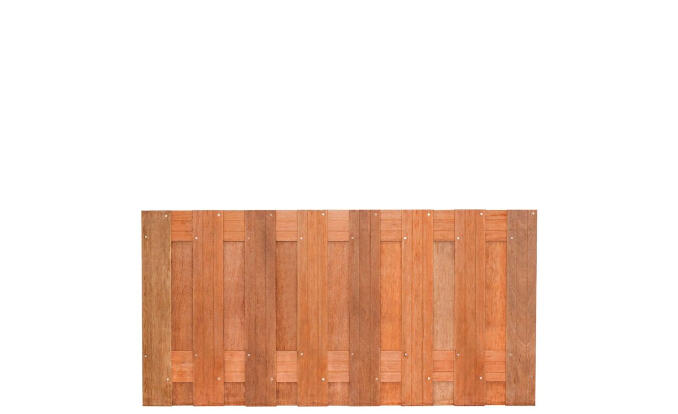 Tuinscherm hardhout Kampen recht 17 planks 90x180cm