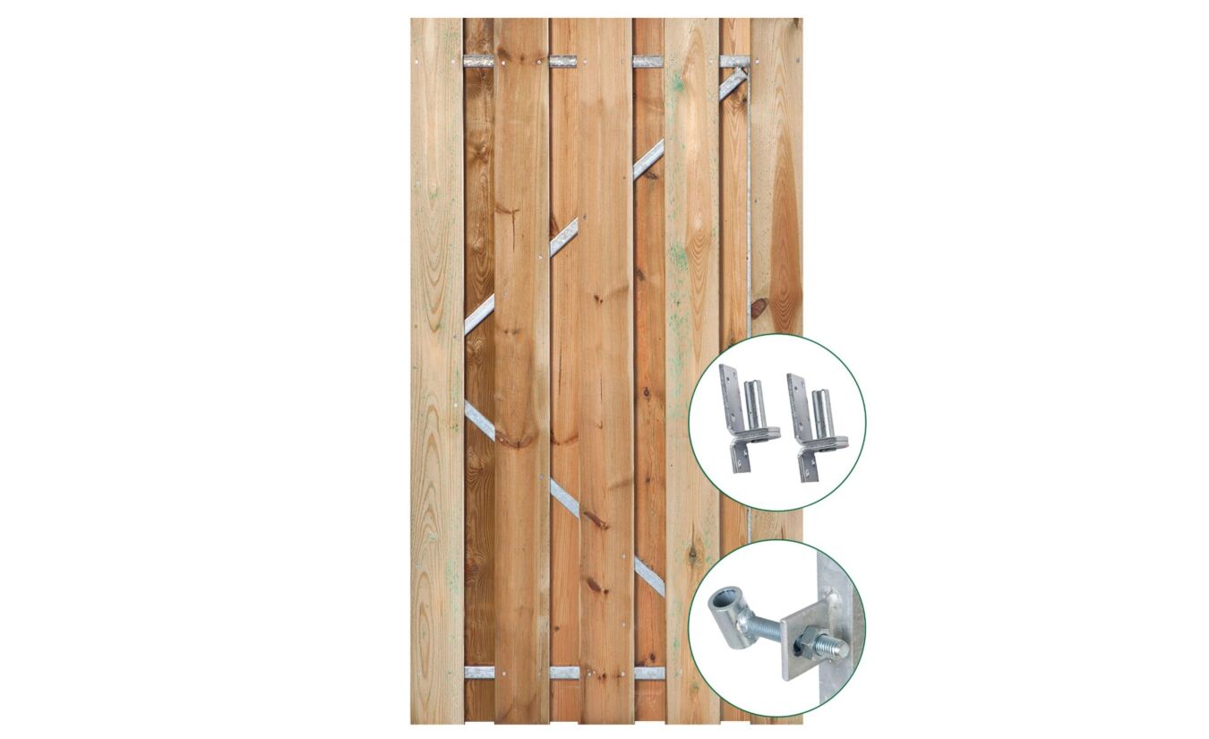 Schuttingdeur Solide geimpregneerd met stalen frame 90x180cm