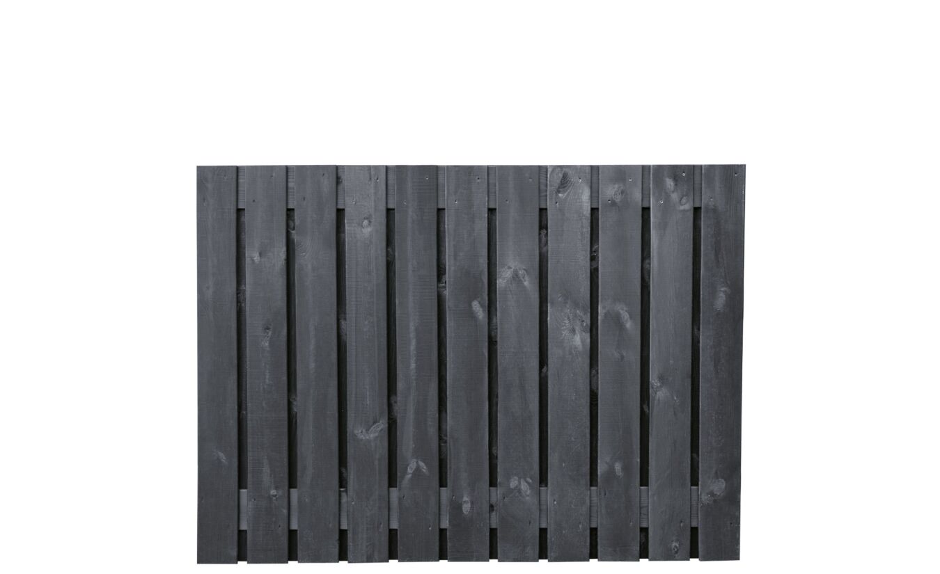Tuinscherm Stuttgart zwart gespoten 21-planks 130x180cm