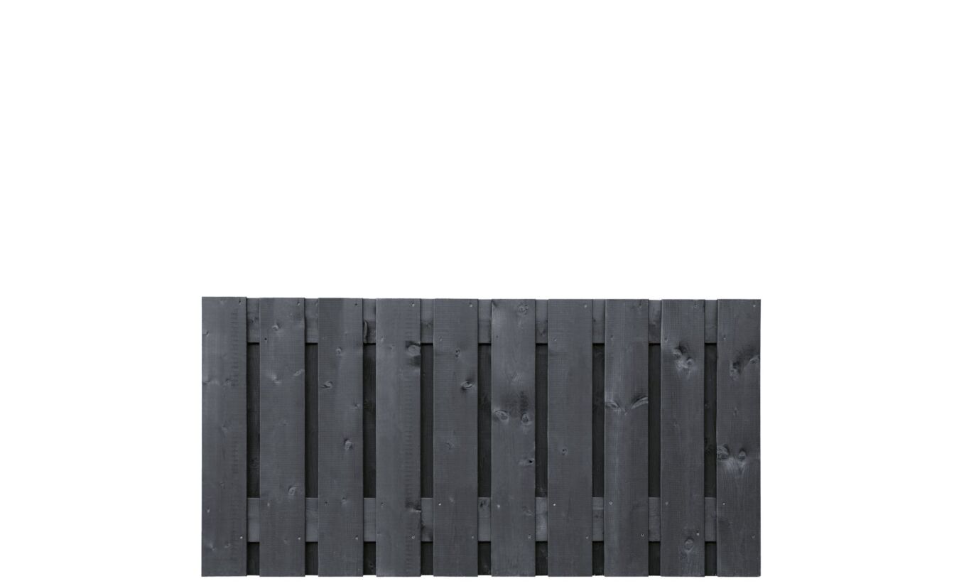 Tuinscherm Stuttgart zwart gespoten 21-planks 90x180cm