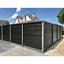 Tussenpaal met kabeldoorvoer antraciet 10x10x272cm hout-betonsysteem Zaan