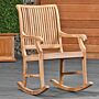 Schommelstoel hardhout teak 82x92x106cm
