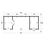 Overkapping plat dak Oslo L 903x380cm type 12 met zwarte wanden