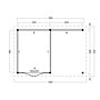 Moderne overkapping Odense type 3 XL 550x378cm met zwarte wanden
