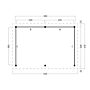 Moderne overkapping Odense type 4 XL 550x378cm met zwarte wanden