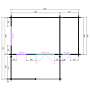 Blokhut 4x3+2Z Interflex 590x340 + veranda / luifel 200cm