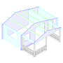 Blokhut 4x3+2Z Interflex 590x340 + veranda / luifel 200cm