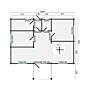 Chalet / blokhut Finn 1040x740cm + luifel 238cm