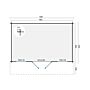 Blokhut Skyler 500x320cm plattegrond