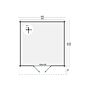 Blokhut Torrent 400x400cm plattegrond