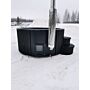 Luxe Hottub 220cm - Black Edition - interne kachel - Fiberglas
