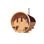 Barrelsauna 200 x 400 cm Thermowood