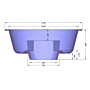 Luxe Hottub 220cm - Black Edition - interne kachel - Fiberglas