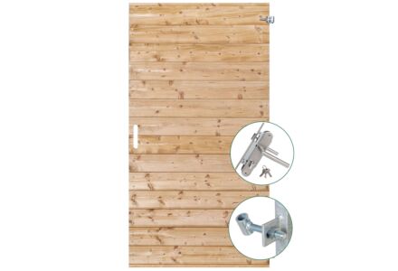 Dichte schuttingdeur Petten rabatdelen geimpregneerd 100x200cm RVS slot