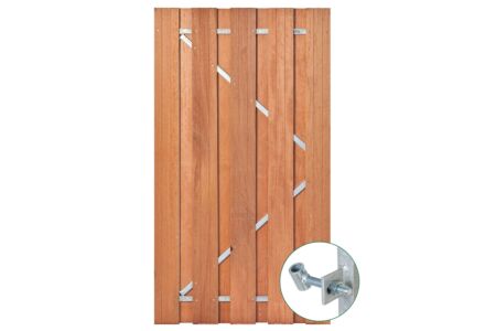 Tuindeur hardhout in stalen frame 100x180cm