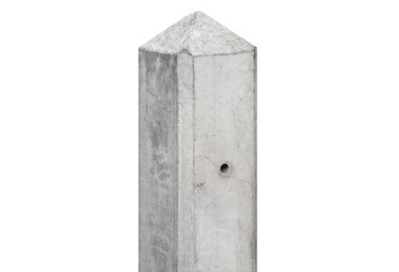 Eindpaal wit / grijs diamantkop 10x10x308cm Maas