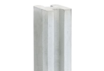 Tussenpaal wit/grijs 10x10x275cm hout-betonsysteem Zaan - voor blokhutprofiel