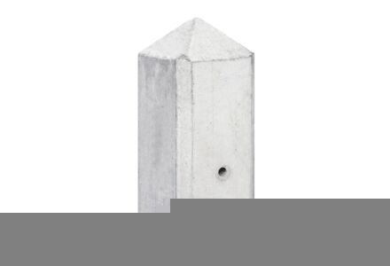 Hoekpaal wit / grijs diamantkop 10x10x280cm Schie