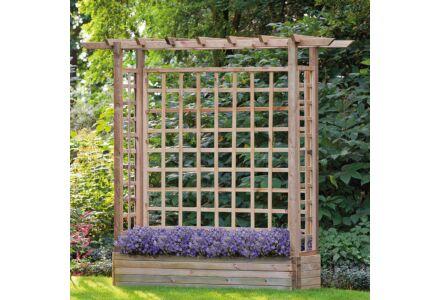 Pergola met bloembak geimpregneerd grenen hout 193x54x245cm