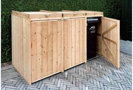 Kliko ombouw containerberging triple vuren hout 215x80x120cm