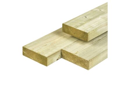 Balk Noord-Zweeds vuren timmerhout geimpregneerd 4.4x14.5x420cm