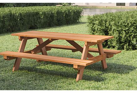 Picknicktafel Business hardhout mahonie 200x160x75cm