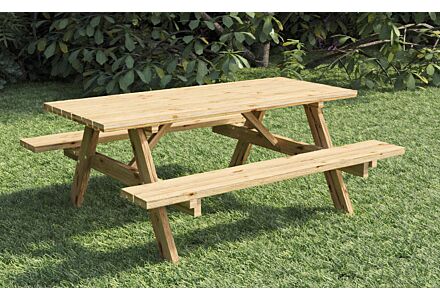Picknicktafel geïmpregneerd hout 180 x 162 x 76 cm Extra solide uitvoering