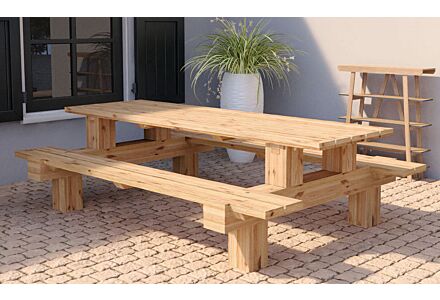 Picknicktafel Boss lariks / douglas hout 250x180x75cm