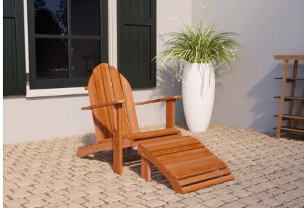 Hardhouten voetenbank voor relax stoel en loveseat