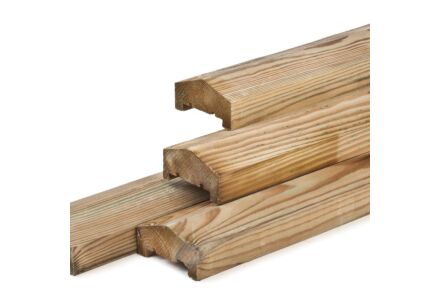  Afdeklat piramide 3-planks geimpregneerd 4.5x8.8x180cm