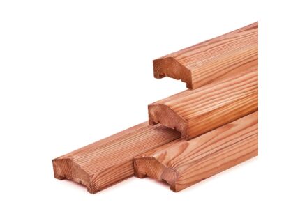  Afdeklat piramide 3-planks Lariks Douglas 4.5x6.8x180cm