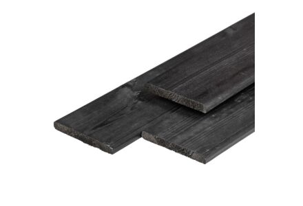 Tuinplank schutting zwart gespoten grenen 1.6x14cm