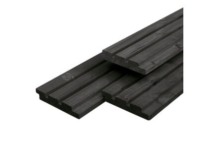 Deens Rabat vuren zwart gespoten - Triple Profiel - 2.2x14x400 cm