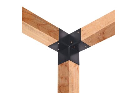 Paalverbinder zwart vierkant voor palen van 15x15cm