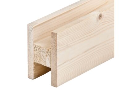 H-profiel / U profiel voor blokhutprofiel 28 en 34mm - lengte 220cm