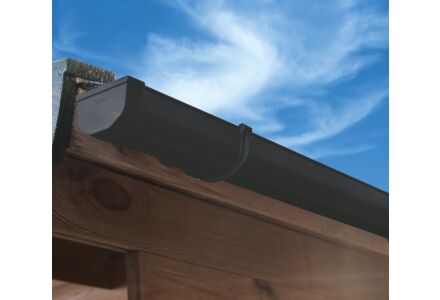 Dakgootset 65mm antraciet 2-zijdig voor zadeldak 400 cm