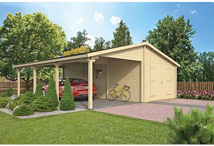 Houten garage carport Berggren Tuindeco