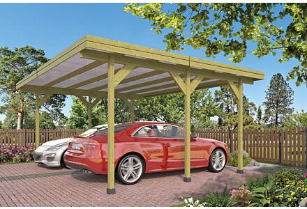 Houten carport dubbel 600x500cm