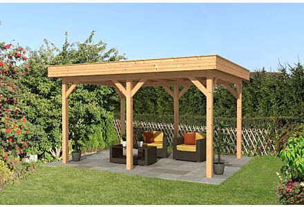 Overkapping plat dak Oslo L 478x380cm type 1 onbehandeld
