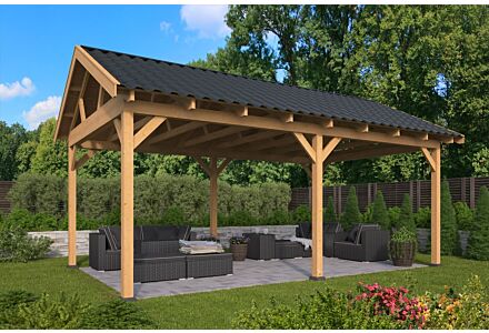 Overkapping zadeldak Hamar XL 678x445 cm type 1 onbehandeld