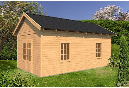 Overkapping zadeldak Hamar XL 678x445 cm type 4 met onbehandelde wanden